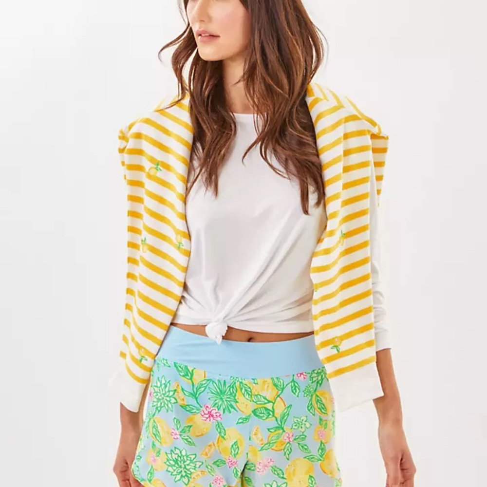 Lemon Floral Print Shorts
